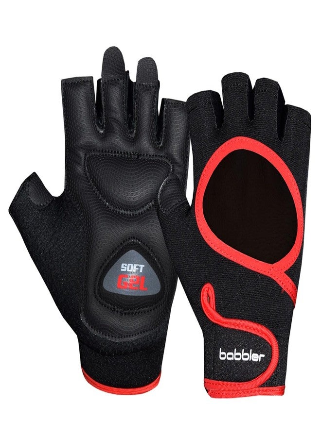 BABBLER Prism BG-215 Grey Large PU Weightlifting Gym Gloves for Men & Women - Image 1