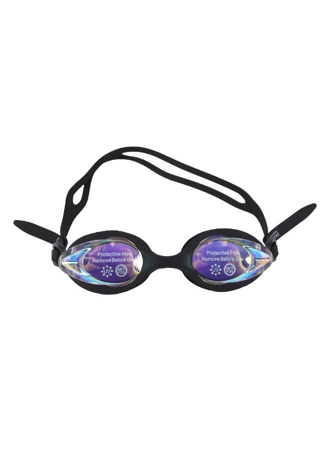 Dolphin 5016 Anti-Fog & UV Swimming Goggles for Adults Mirrored Lenses Silicone Straps With Box & Earplugs, Black - Image 3