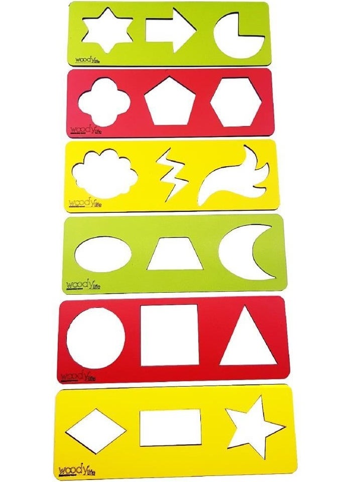 Woody Life Woodylife I'm Learning to Draw Geometric Shapes Colorful Fun Shapes That Develop Hand Muscles Children's Toy  - Image 1