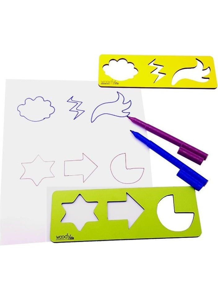 Woody Life Woodylife I'm Learning to Draw Geometric Shapes Colorful Fun Shapes That Develop Hand Muscles Children's Toy  - Image 2