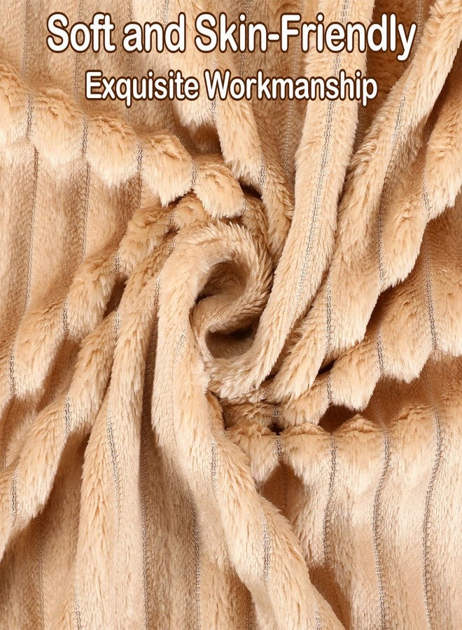 Reginary 8 Pcs Flannel Fuzzy Blankets 30 x 40 Inches Soft Warm and Lightweight Stripes Throw Blankets Fluffy Plush Microfiber Blanket for Couch Bed Sofa Chair Outdoor All Seasons, 8 Colors - Image 2