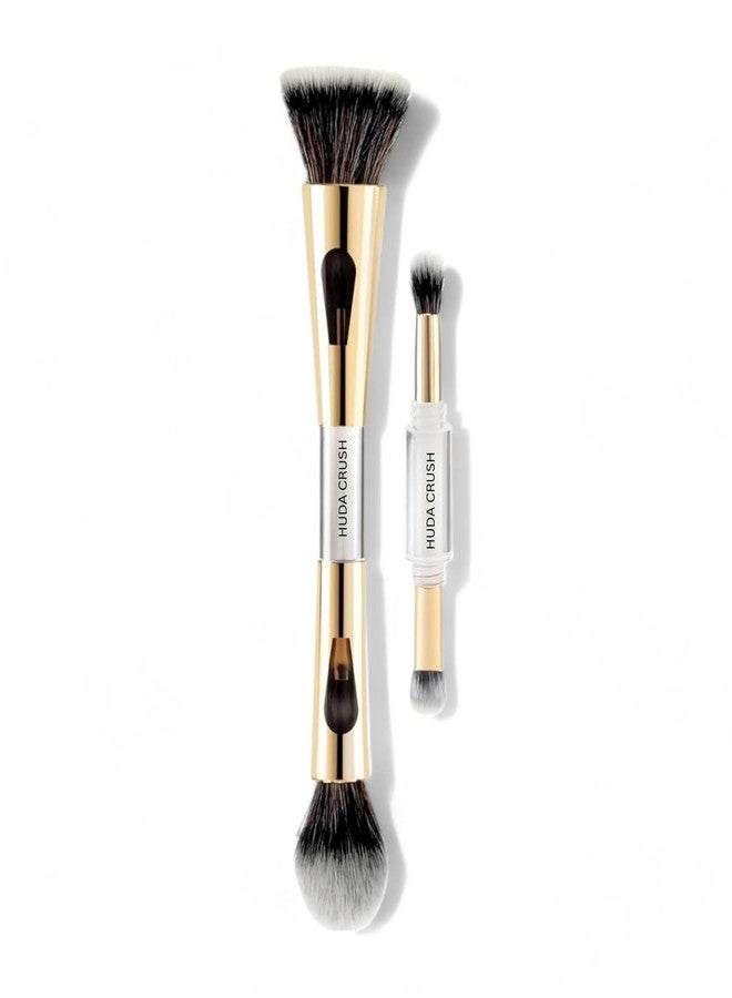 HUDA CRUSH Foundation Brushes for Makeup - 4 in 1 Makeup Brush Set - makeup brushes set professional for Women and Girls - Design for Seamless Application and Flawless Finish