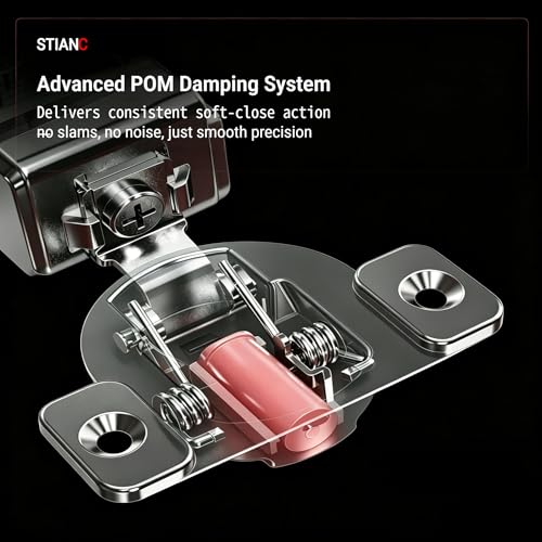 STIANC 50 Pack 1 1/2" Overlay 3D Soft Close Hinges for Face Frame Kitchen Cabinet, 3 Way Adjustability, Quiet Self-Closing Door, 105 Degree - Image 3