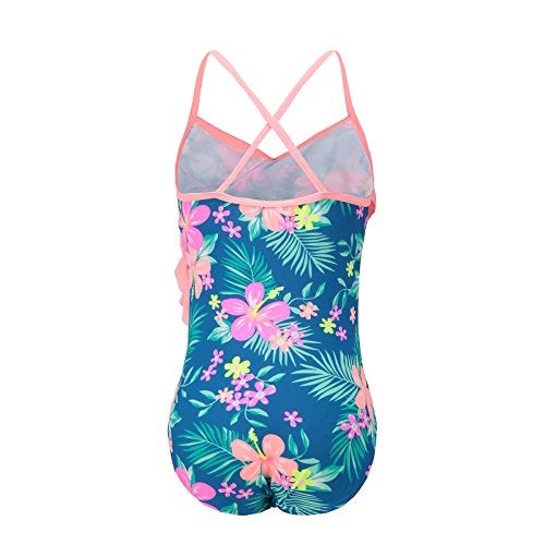 HowJoJo Big Girls One Piece Swimsuit Hawaiian Ruffle Swimwear Beach Bathing Suit Blue Size 16 - Image 2