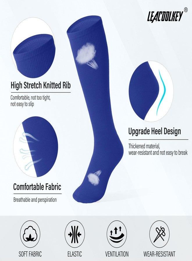 LEACOOLKEY Baseball Belt and Socks Combo Set 3 Pairs of Softball Socks and 1 Pack Elastic Belt for Adult Men Women Royal Blue - Image 5