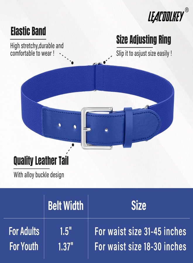 LEACOOLKEY Baseball Belt and Socks Combo Set 3 Pairs of Softball Socks and 1 Pack Elastic Belt for Adult Men Women Royal Blue - Image 4