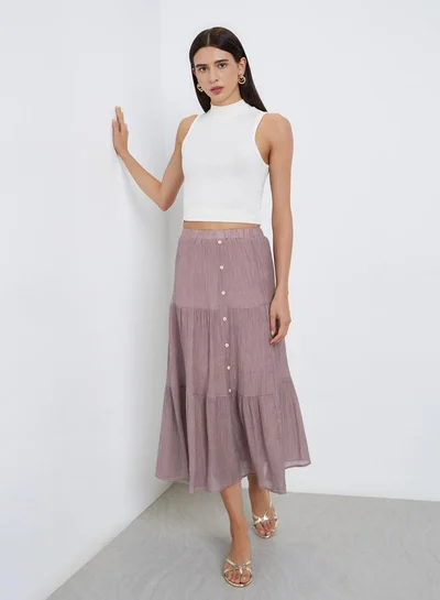 تايك تو تنورة ميدي بتفاصيل أزرار