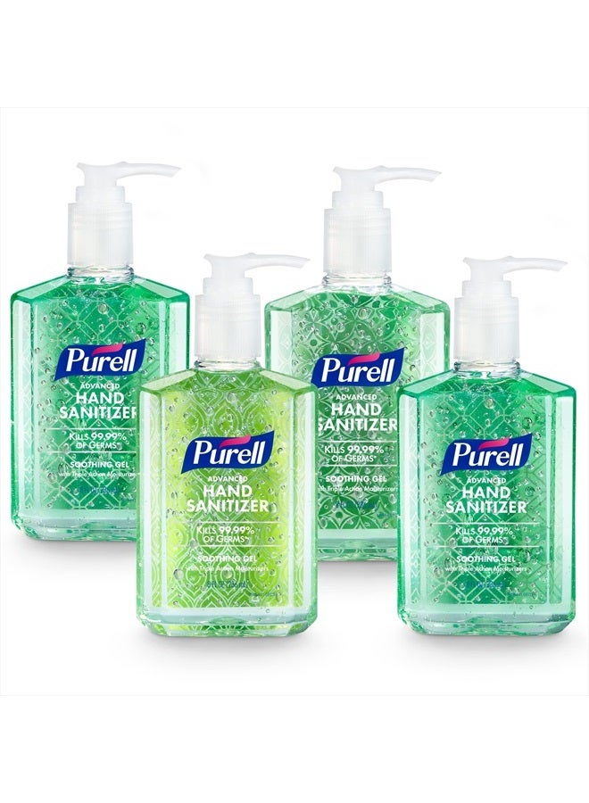 PURELL Advanced Hand Sanitizer Soothing Gel, Fresh Scent, 8 fl oz Pump Bottle (Pack of 4), 9674-06-ECDECO - Image 1