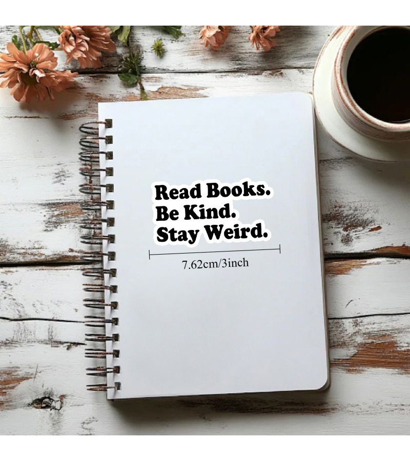 1Pc Cute Sticker Vinyl Decal Book Quote Vinyl Laptop Tumbler Water Bottle Gift - Image 2