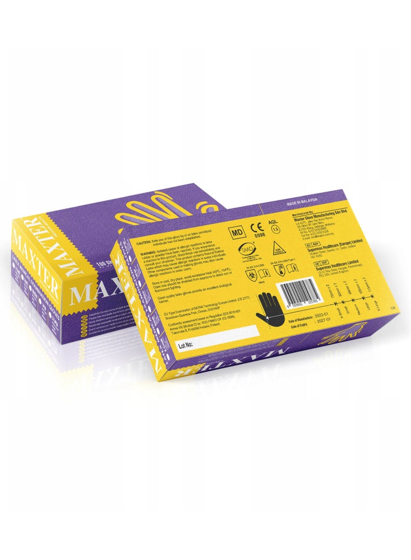 MAXTER White Latex Gloves L Medical Exam Powder Free Disposable Gloves 100 pcs per box LARGE (L) - Image 5