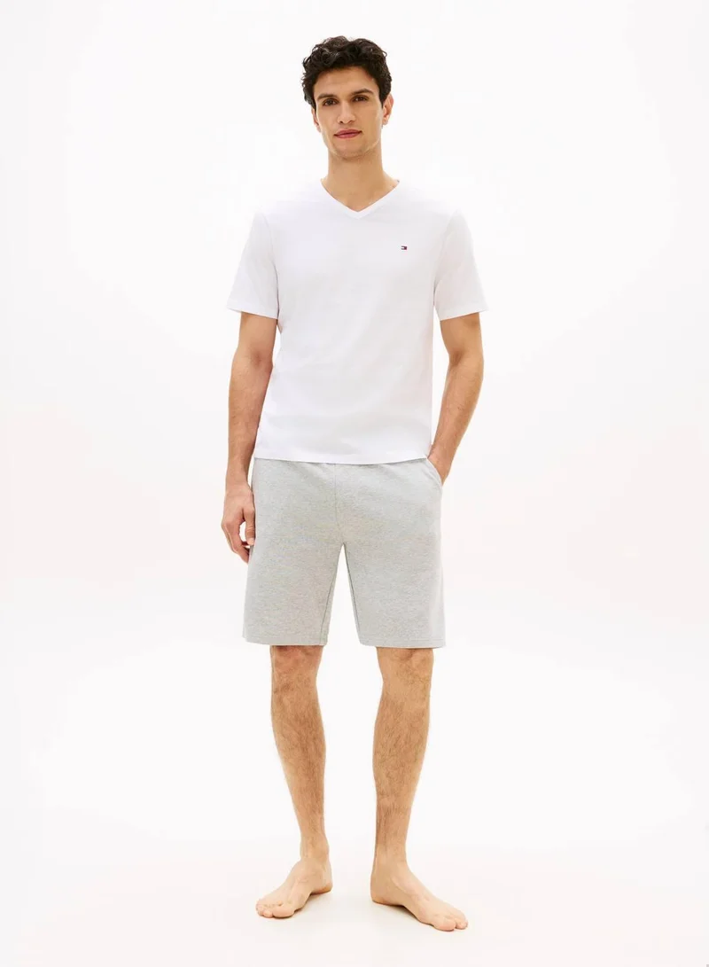 Tommy Hilfiger Black/White/Mid Grey Heather 3-Pack Signature V-Neck Jersey T-Shirts for Men | Best Price UAE