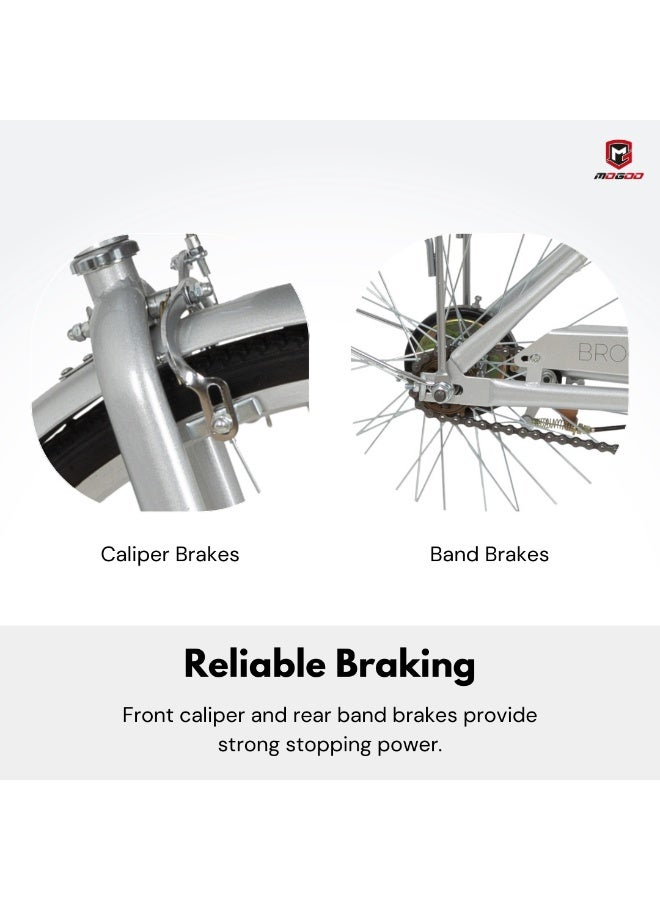 MOGOO Brooklyn 24" City Bike Pink - Image 3