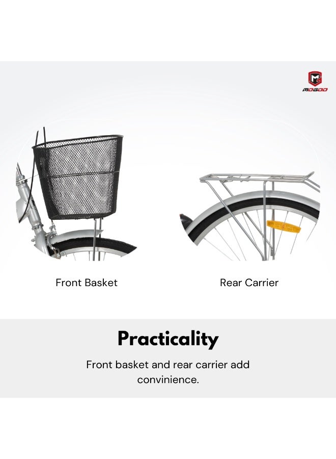 MOGOO Brooklyn 24" City Bike Pink - Image 5