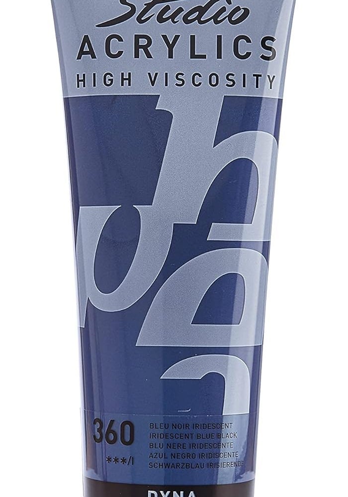Pebeo Studio Acrylics High Viscosity Fine Acrylic Paint - Iridescent Blue Black, 250 ml (8.45 Fl Oz) - Image 1