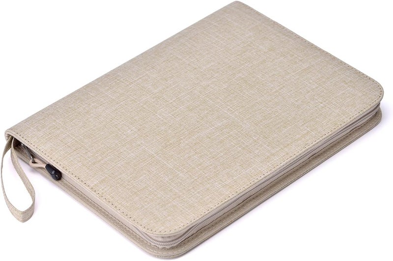 erofa 48 Slots Fountain Pen Case, Beige Water Resistant Canvas Pen Holder Display Pouch Storage Large Capacity Bag - Image 3
