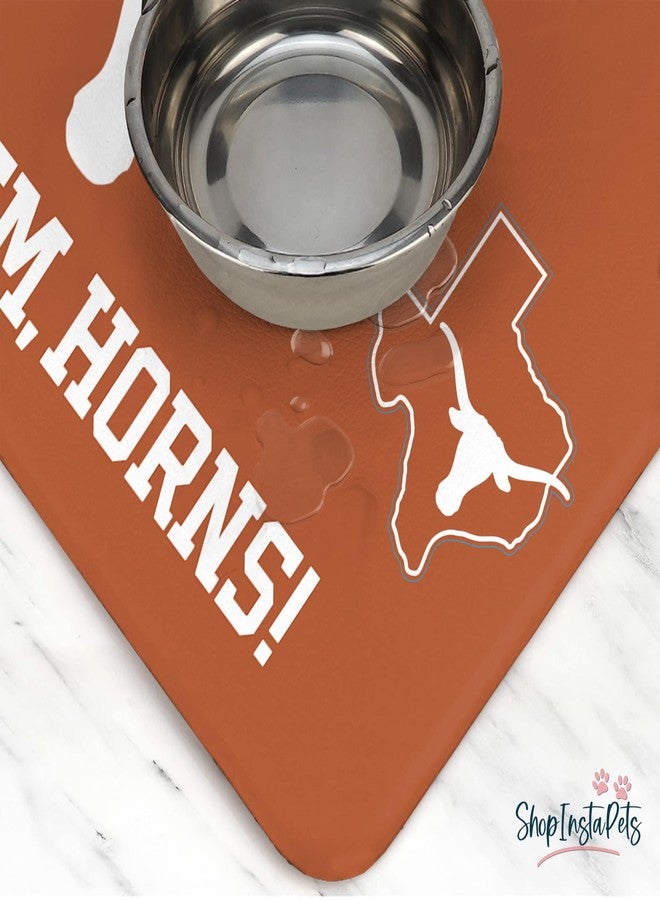 ShopInstaPets Texas Longhorns Officially Licensed Food and Water Mat for Dogs and Cats | 18" x 29" | Non-Slip | Water-Proof - Image 3