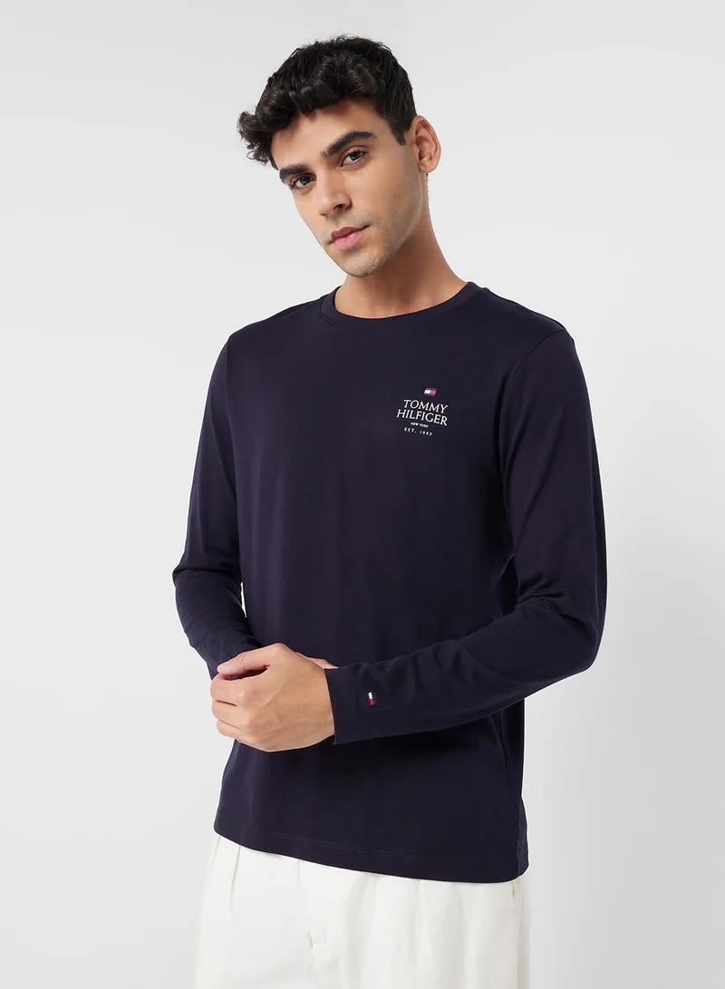 تومي هيلفيغر Logo Crew Neck T-Shirt