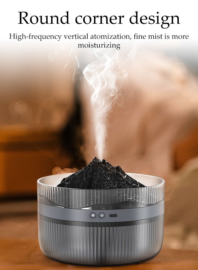 DUNISO 2L Humidifier Volcano Aroma Diffuser Large Capacity High-frequency Nanoscale Atomizing Air Humidifier with Premium Lights 2 Mist Mode USB Rechargeable Desktop Home Ultra-Silent Humidifier for Home, Office, Travel - Image 2