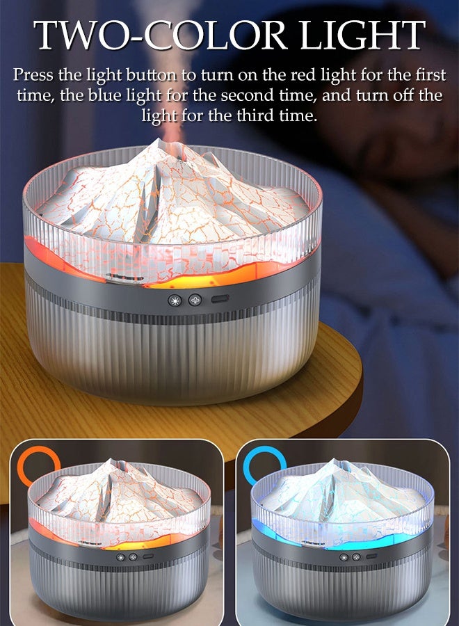 DUNISO 2L Humidifier Volcano Aroma Diffuser Large Capacity High-frequency Nanoscale Atomizing Air Humidifier with Premium Lights 2 Mist Mode USB Rechargeable Desktop Home Ultra-Silent Humidifier for Home, Office, Travel - Image 3