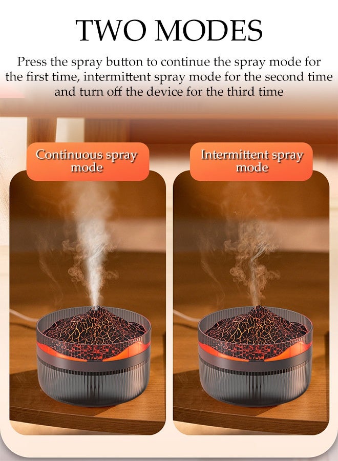 DUNISO 2L Humidifier Volcano Aroma Diffuser Large Capacity High-frequency Nanoscale Atomizing Air Humidifier with Premium Lights 2 Mist Mode USB Rechargeable Desktop Home Ultra-Silent Humidifier for Home, Office, Travel - Image 5
