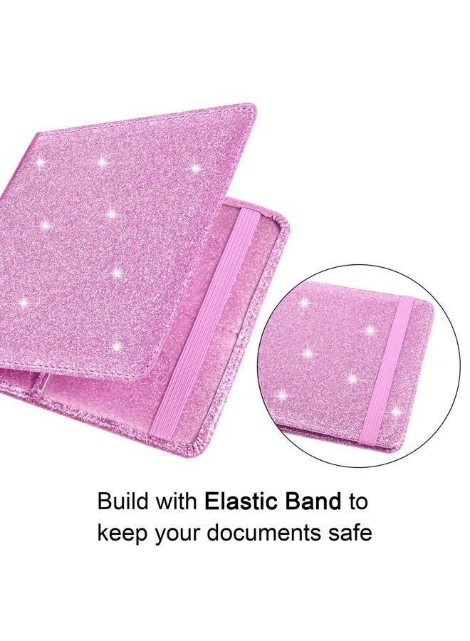 Wisdompro Car Registration and Insurance Documents Holder - Premium PU Leather Vehicle Driving Licence Holder Paperwork Wallet Case Organiser for Vehicle Documents and Cards - Bling Pink - Image 4