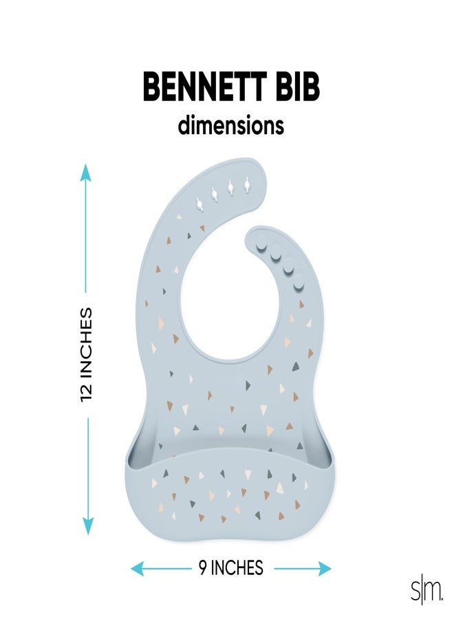 Simple Modern Silicone Bib for Babies, Toddlers | Lightweight and Durable Baby Bibs for Eating with Food Catcher Pocket | Soft Silicone with Adjustable Fit | Bennett Collection | Almond Birch - Image 2