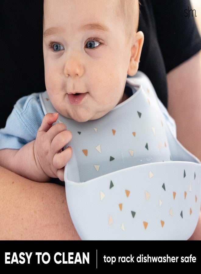 Simple Modern Silicone Bib for Babies, Toddlers | Lightweight and Durable Baby Bibs for Eating with Food Catcher Pocket | Soft Silicone with Adjustable Fit | Bennett Collection | Almond Birch - Image 5