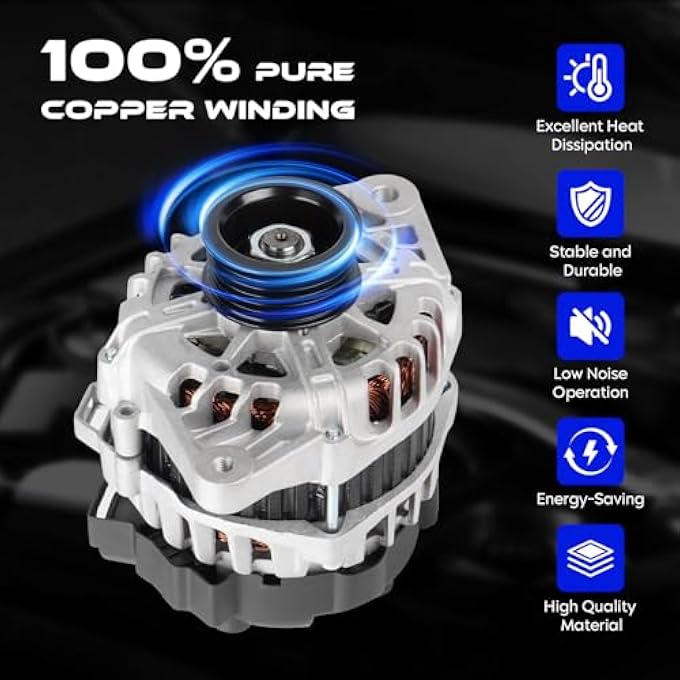 SEHNSUCHT Alternator Replacement New Fit for Hyundai Accent 2012-2017,for Veloster 2012-2017, for Kia Rio 2012-2013, L4 1.6L 1591CC 97CID, High Output Alternator Replace for 13209, 373002B300 - Image 5