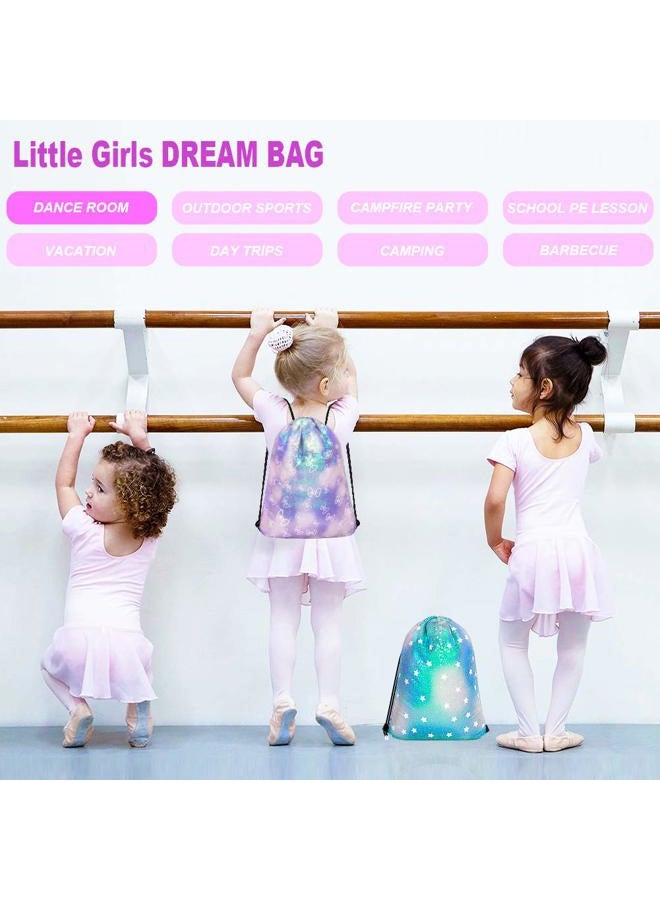 GA&EN Mermaid Reversible Sequin Drawstring Backpack/Bag Clear Iridescent Sequin+ Butterfly Shape Spotted Purple Fabric for Kids Girls One_Size - Image 2