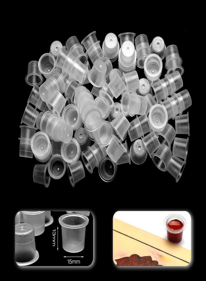 200pcs M/L Tattoo Ink Cup Plastic Disposable Microblading Tattoo Ink Cups Permanent Makeup Pigment Clear Holder Container Tattoo Accessory - Image 2