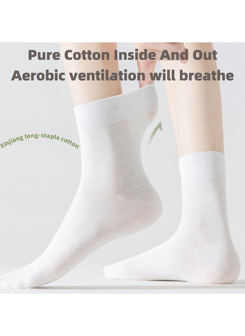 Lullaxx Lullaxx Women 100% Cotton Mid-Calf Socks (6 Pairs) - Breathable Gym & Daily Socks with Elastic Design, Moisture-Wicking, Assorted Colors  - Image 2