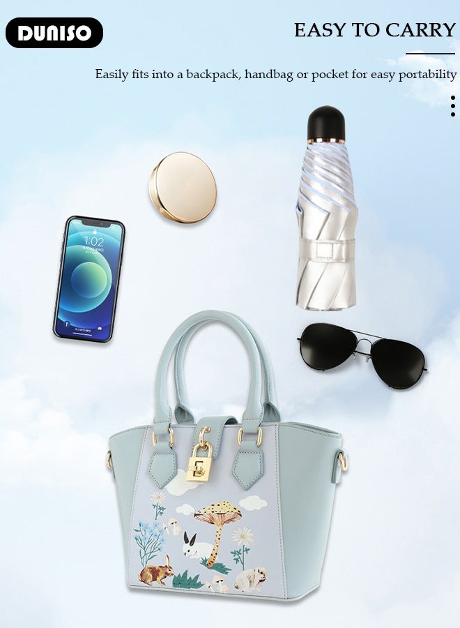 DUNISO Travel Umbrella UV Resistant, Folding Umbrella Sun Protection Lightweight Compact Portable Waterproof Windproof Rain Umbrella for Men Women - Image 4