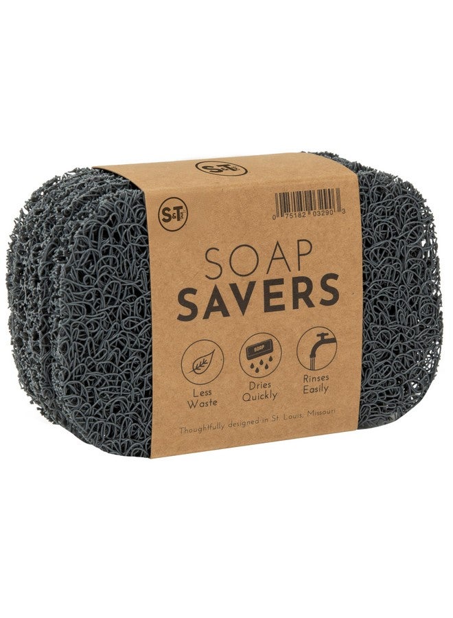 S&T INC. Soap Holder for Kitchen and Bathroom, Hand Soap and Bar Soap Lift, 2.9 Inches x 4.4 Inches, Dark Grey, 4 Pack - Image 1