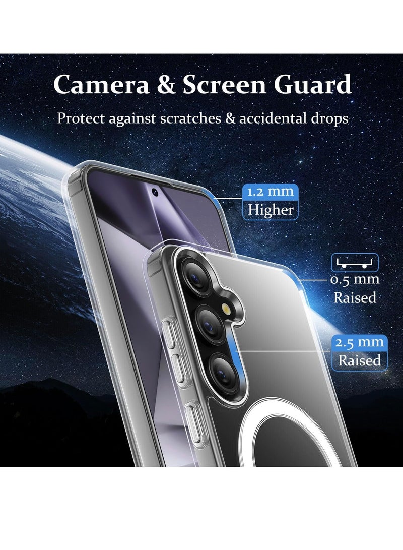 DUSALA Magnetic Case for Samsung Galaxy S24 5G Compatible with MagSafe Shockproof Protective Phone Cover Non Yellowing Hard Clear PC Back Clear - Image 3