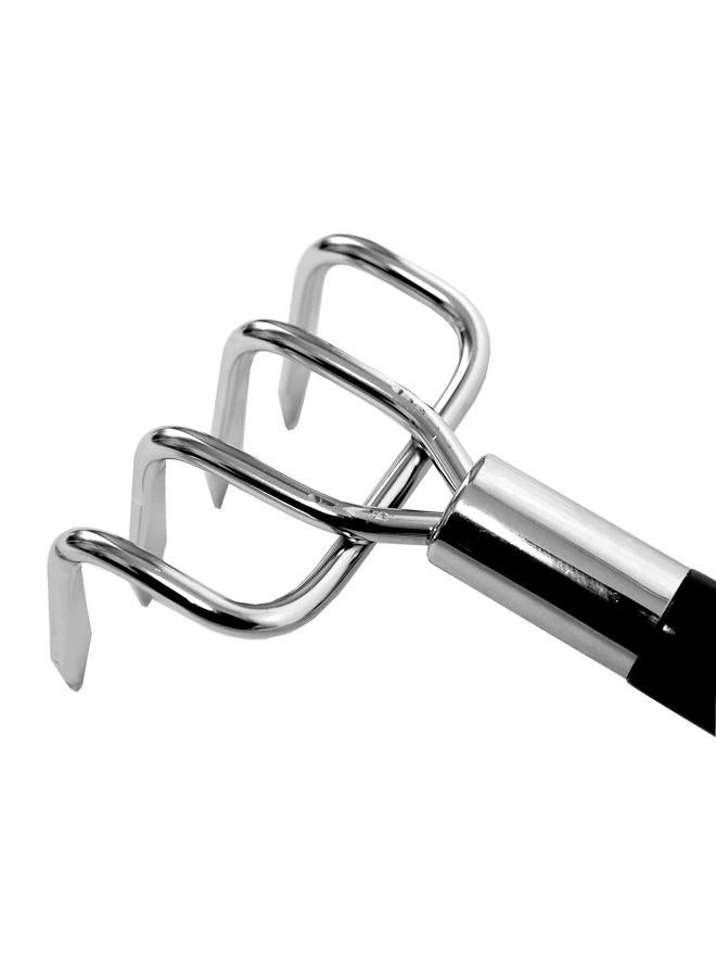 GardenHelper Japanese Rake Cultivator Long Handle 19" Heavy Duty Japanese Steel 4 Claw Wood Handle, Made in JAPAN, Hand Cultivator Tool for Digging, Weeding, Cultivating, Silver - Image 4