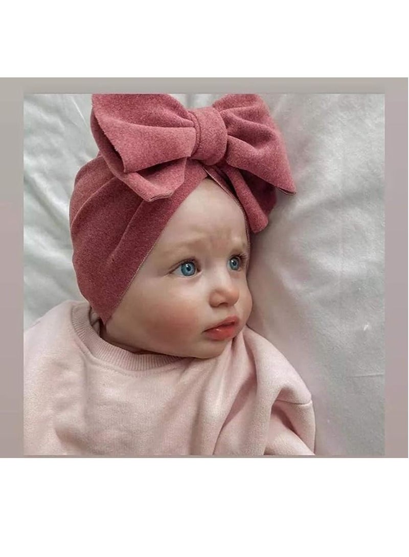 Gonice Baby Turban Newborn Hospital Hat Cotton Toddler Nursery Beanie Headwrap Bohemia Big Hair Bow Knotted Headwrap - Image 5