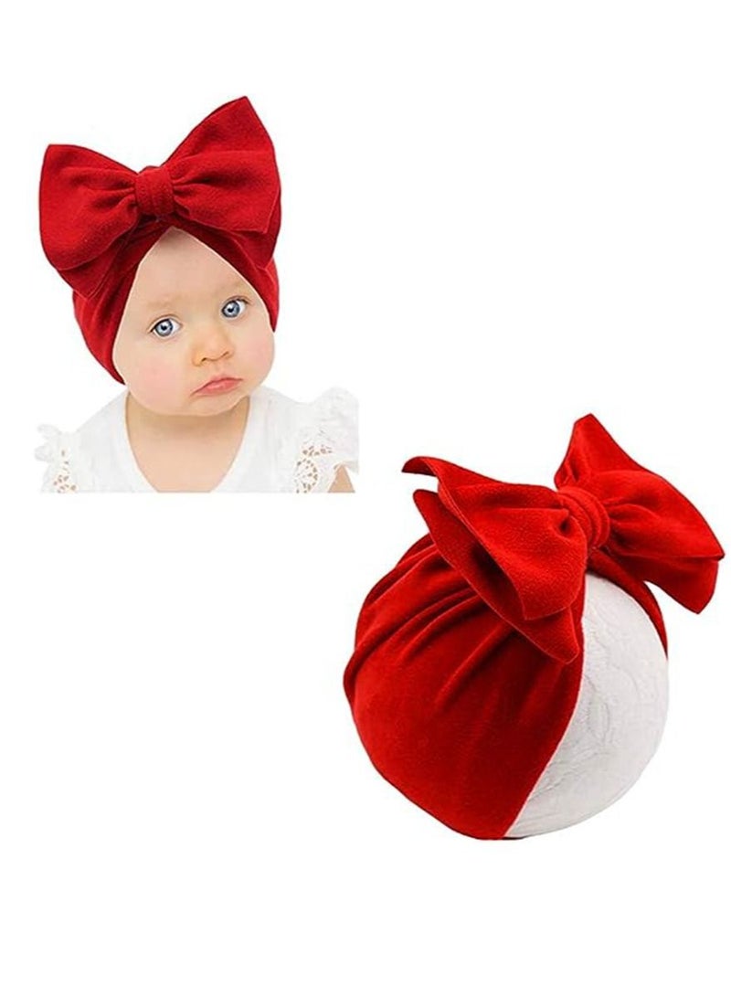 Gonice Baby Turban Newborn Hospital Hat Cotton Toddler Nursery Beanie Headwrap Bohemia Big Hair Bow Knotted Headwrap - Image 3