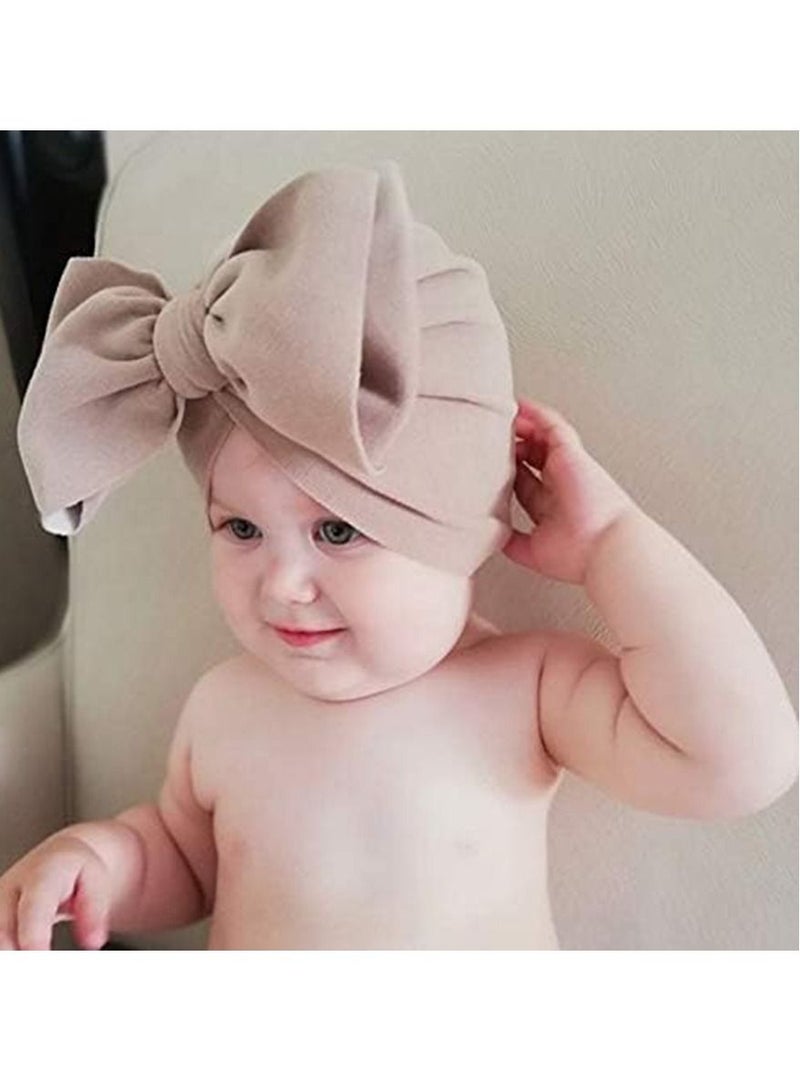 Gonice Baby Turban Newborn Hospital Hat Cotton Toddler Nursery Beanie Headwrap Bohemia Big Hair Bow Knotted Headwrap - Image 2