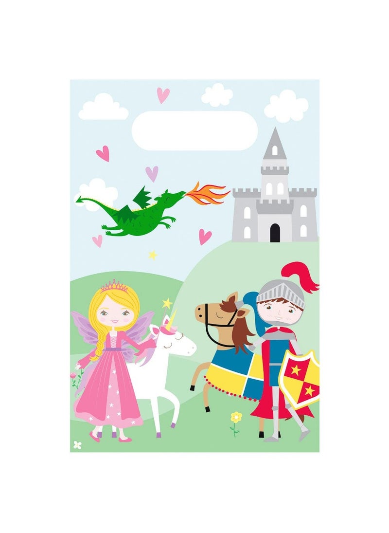 Princess Knight Treat Bags Paper Multicolor 24cm 8-Pack