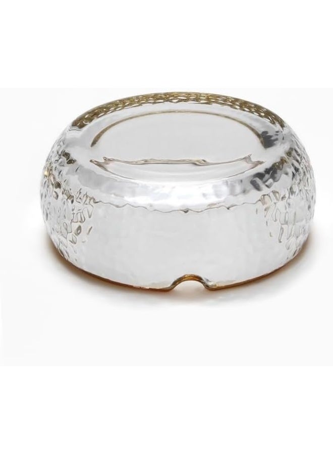 Large, transparent, gold, elegant, windproof crystal glass ashtray with 3 grooves, a modern decorative ashtray for home, office, hotel, and living room, elegant glass (design 3) - Image 3