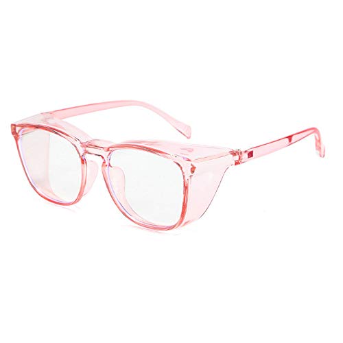 Mincl Protective Eyewear Safety Goggles Clear Anti-fog/Anti-Scratch Safety Glasses Men Glasses, Transparent Frame (pink) - Image 1