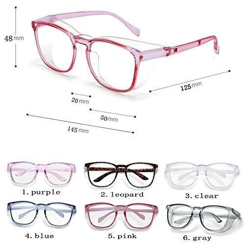 Mincl Protective Eyewear Safety Goggles Clear Anti-fog/Anti-Scratch Safety Glasses Men Glasses, Transparent Frame (pink) - Image 4