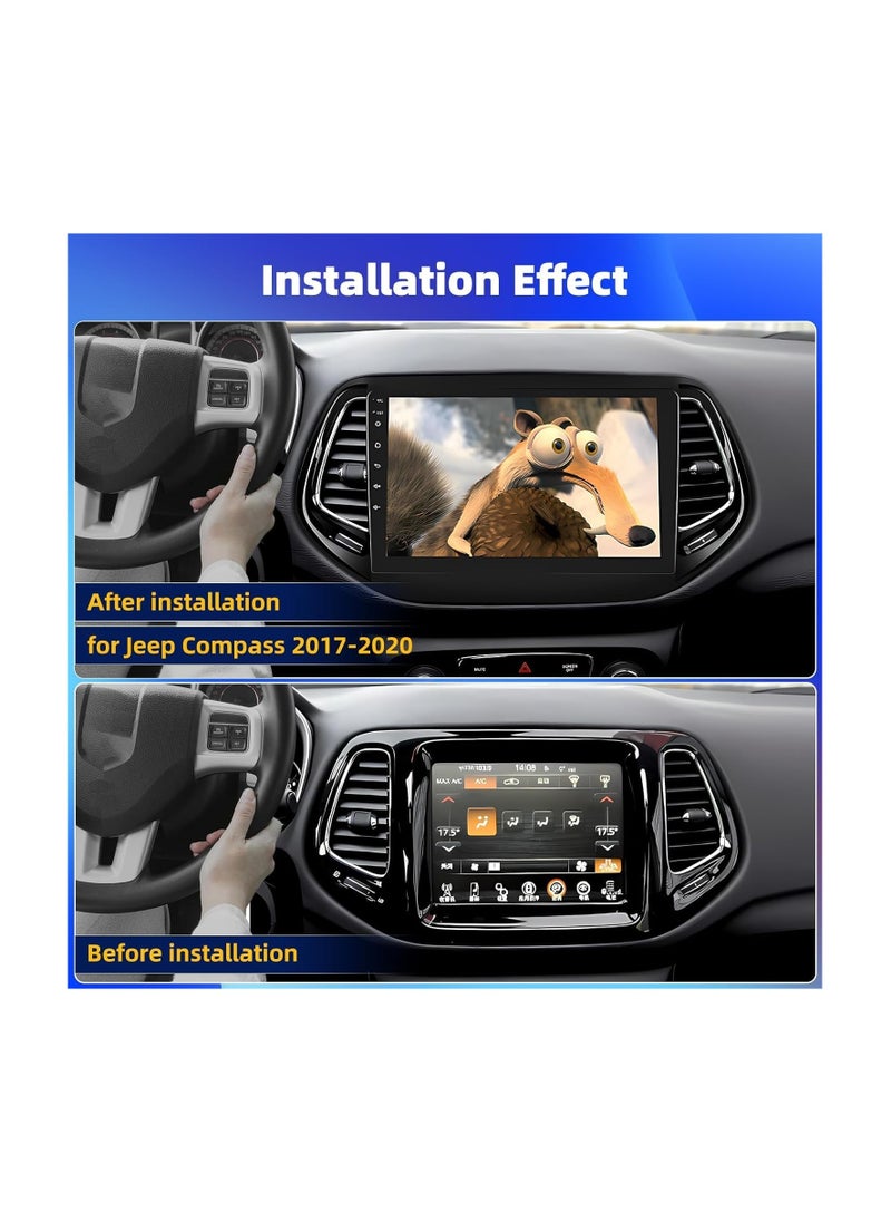 SHEZA STAR - Android Car Stereo for Jeep Patriot Compass Radio 2017 2018  2019 2GB RAM 32GB ROM 9 Inch Apple Carplay, MirrorLink WiFi BT, IPS Touch Screen with AHD Camera Included - Image 1