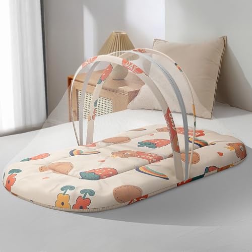 StarAndDaisy 3 in 1 Baby Mosquito net for Sleeping - Newborn, Infant Mosquito net for Baby/Soft and Comfortable Bed for 0-12 Months/Washable Cotton Design -Rainbow Print - Image 1