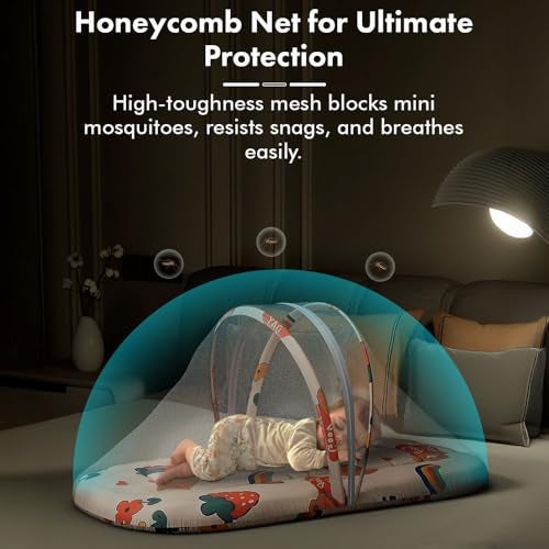 StarAndDaisy 3 in 1 Baby Mosquito net for Sleeping - Newborn, Infant Mosquito net for Baby/Soft and Comfortable Bed for 0-12 Months/Washable Cotton Design -Rainbow Print - Image 5