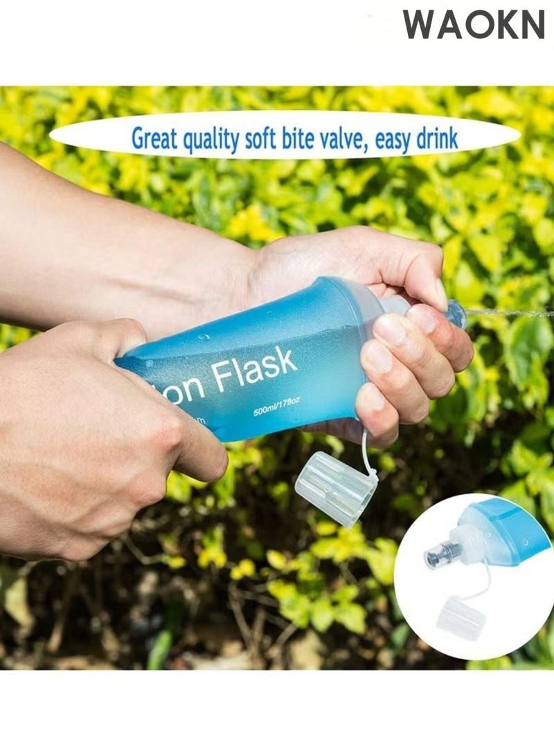WAOKN Soft Flask TPU Foldable Running Hydration Flask Soft Collapsible Water Bottle for Hydration Pack Cycling Marathon Running Hiking - Image 5