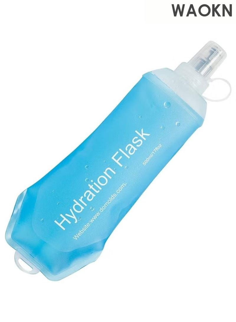 WAOKN Soft Flask TPU Foldable Running Hydration Flask Soft Collapsible Water Bottle for Hydration Pack Cycling Marathon Running Hiking - Image 1
