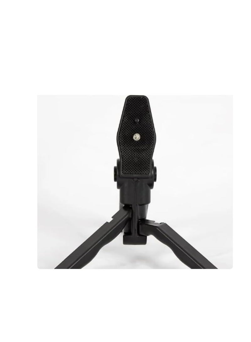 حامل كاميرا فيديو 5 في 1 بمقبض تثبيت وميكروفون بندقية ومجموعة إضاءة ليد لأي موبايل لصناعة الأفلام والفيديوهات الاحترافية إطار شكل حرف U و2 مصباح وحامل أسود أحمر - Image 3