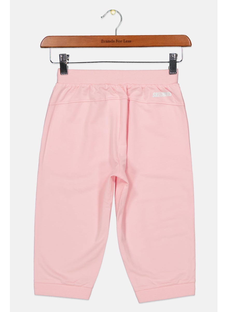 SKECHERS - Kids Girl Sportswear Fit Brand Logo Pants, Pink - Image 1
