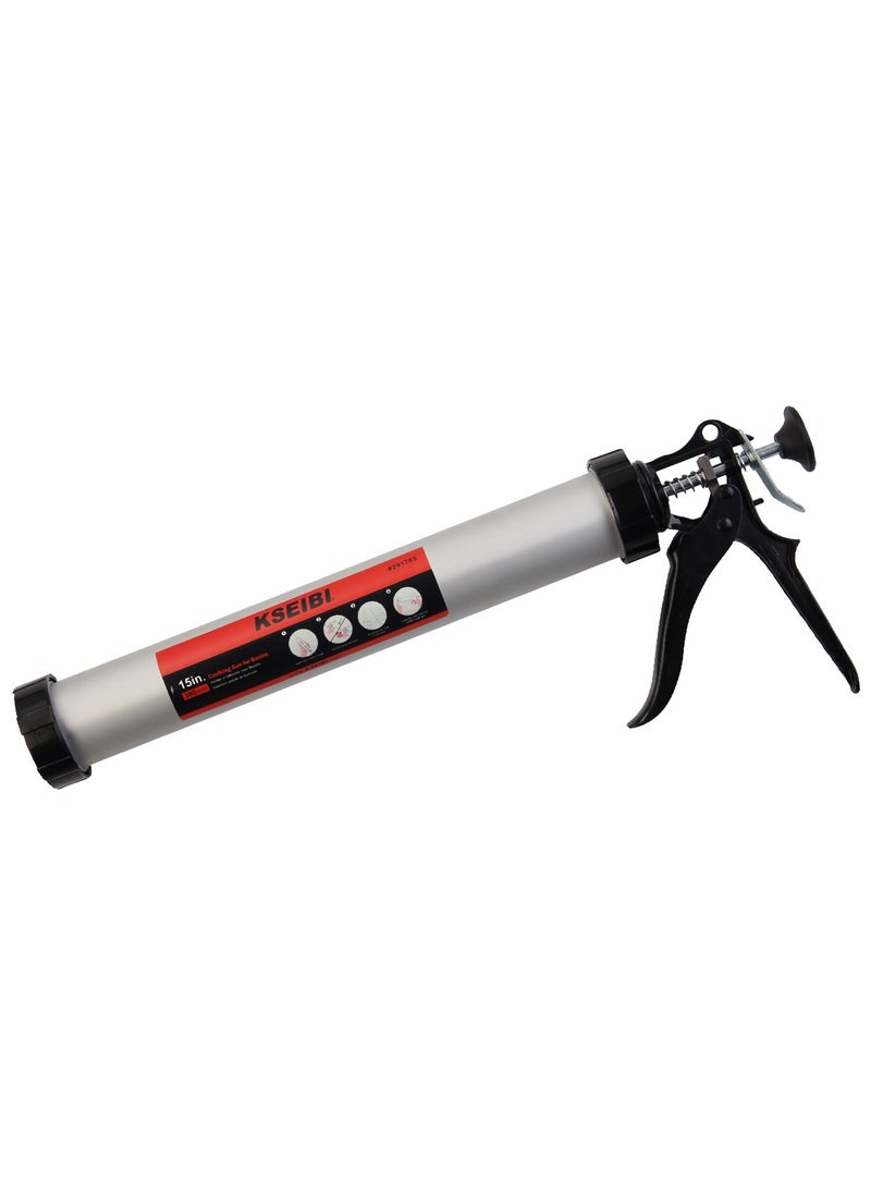 KSEIBI Caulking Gun for A Basin, 380mm, Aluminum Alloy, Professional Caulking Gun, Efficient, To Apply Sealant, Seal The Edges of Bathroom or Kitchen Basins, Floor, Window, Repair Leaks, Plumbing Tool.  - Image 1
